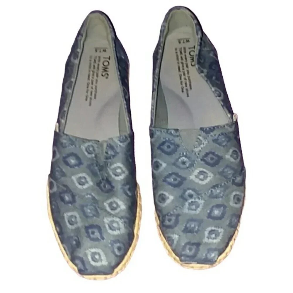 TOMS Blue Tribal Print Alpargata Espadrilles